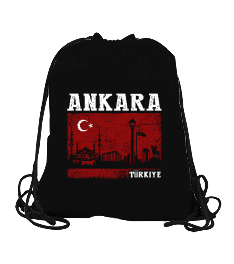 Tisho - ankara, ankara şehir ,Türkiye,Türkiye bayrağı. Büzgülü Spor Çanta