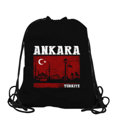 ankara, ankara şehir ,Türkiye,Türkiye bayrağı. Büzgülü Spor Çanta - Tisho