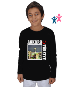 ankara, ankara şehir ,Türkiye,Türkiye bayrağı. Çocuk Unisex Uzunkollu - Tisho
