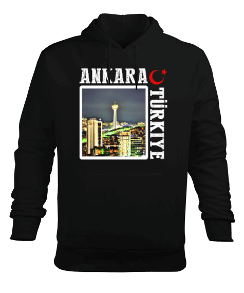 Tisho - ankara, ankara şehir ,Türkiye,Türkiye bayrağı. Erkek Kapüşonlu Hoodie Sweatshirt