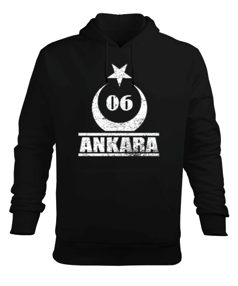ankara, ankara şehir ,Türkiye,Türkiye bayrağı. Erkek Kapüşonlu Hoodie Sweatshirt - Tisho