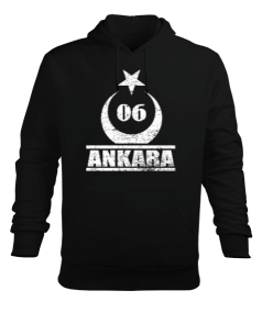 ankara, ankara şehir ,Türkiye,Türkiye bayrağı. Erkek Kapüşonlu Hoodie Sweatshirt - Tisho