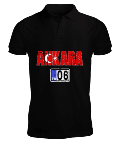 ankara, ankara şehir ,Türkiye,Türkiye bayrağı. Erkek Kısa Kol Polo Yaka - Tisho