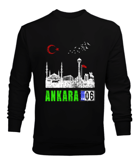 Tisho - ankara, ankara şehir ,Türkiye,Türkiye bayrağı. Erkek Sweatshirt