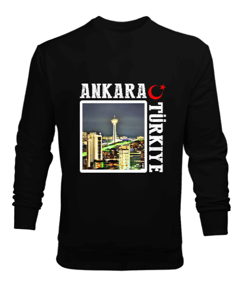 Tisho - ankara, ankara şehir ,Türkiye,Türkiye bayrağı. Erkek Sweatshirt