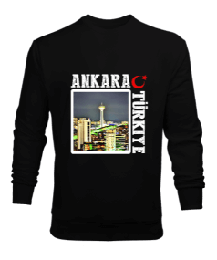ankara, ankara şehir ,Türkiye,Türkiye bayrağı. Erkek Sweatshirt - Tisho