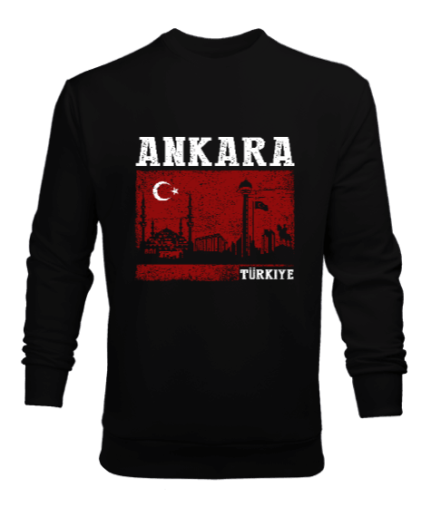 Tisho - ankara, ankara şehir ,Türkiye,Türkiye bayrağı. Erkek Sweatshirt