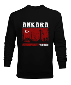 ankara, ankara şehir ,Türkiye,Türkiye bayrağı. Erkek Sweatshirt - Tisho