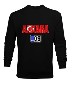 ankara, ankara şehir ,Türkiye,Türkiye bayrağı. Erkek Sweatshirt - Tisho