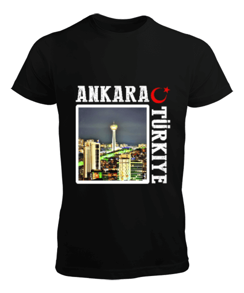 Tisho - ankara, ankara şehir ,Türkiye,Türkiye bayrağı. Erkek Tişört
