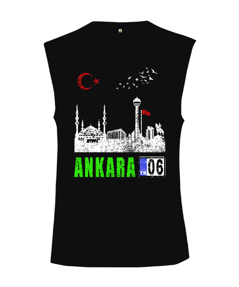 Tisho - ankara, ankara şehir ,Türkiye,Türkiye bayrağı. Kesik Kol Unisex Tişört