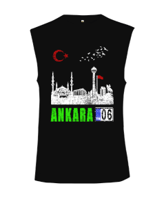 ankara, ankara şehir ,Türkiye,Türkiye bayrağı. Kesik Kol Unisex Tişört - Tisho