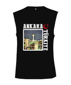 ankara, ankara şehir ,Türkiye,Türkiye bayrağı. Kesik Kol Unisex Tişört - Tisho