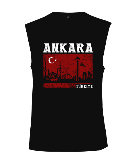 Tisho - ankara, ankara şehir ,Türkiye,Türkiye bayrağı. Kesik Kol Unisex Tişört