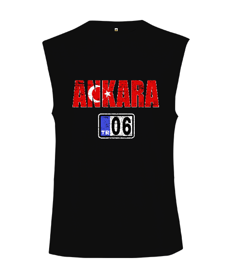 ankara, ankara şehir ,Türkiye,Türkiye bayrağı. Kesik Kol Unisex Tişört - Tisho