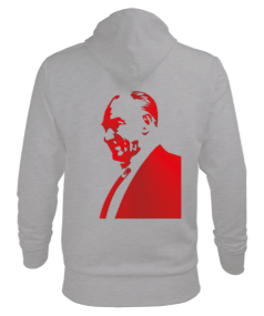 Ankara yazılı ve Atatürk resimli Erkek Kapüşonlu Hoodie Sweatshirt - Thumbnail