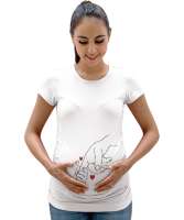 Anne Beyaz Kadın Hamile Tişört - Tisho