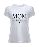 Anne Hediyesi ve Kalp Beyaz Kadın Tişört - Tisho