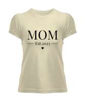 Anne Hediyesi ve Kalp Krem Kadın Tişört - Tisho