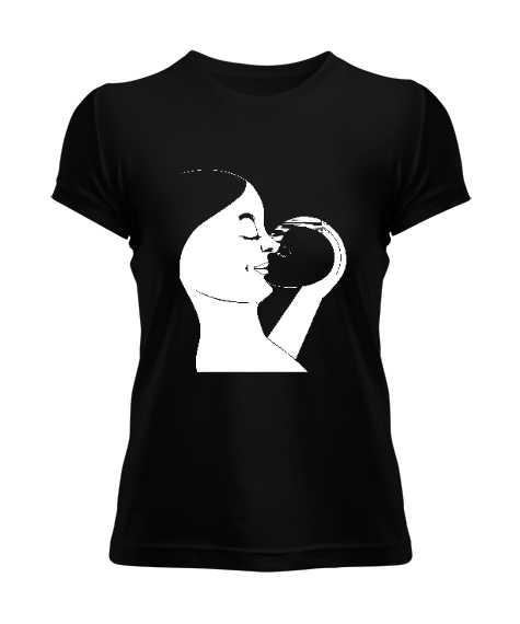 Tisho - Anne Sevgisi V2 Siyah Kadın Tişört