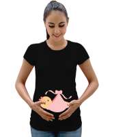 ANNE Siyah Kadın Hamile Tişört - Tisho