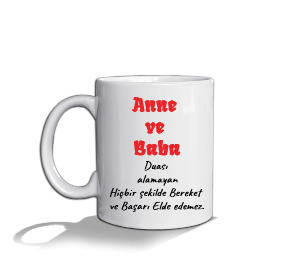 Tisho - ANNE VE BABA Beyaz Kupa Bardak