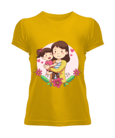 Anneler günü ve kalp baskılı kadın Kadın Tişört - Tisho