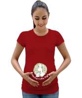 Annesinin Küçük Meleği - Tavşanlar - Little Angel Kırmızı Kadın Hamile Tişört - Tisho