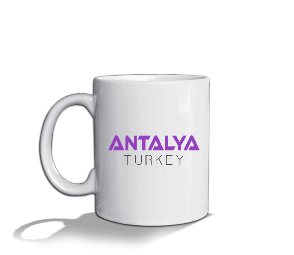 Tisho - ANTALYA YAZI Beyaz Kupa Bardak