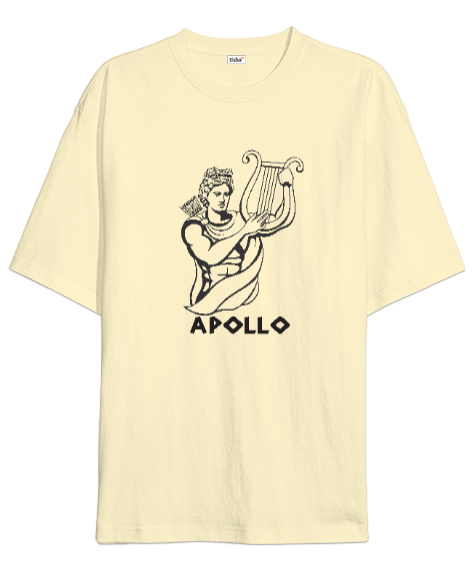 Tisho - Apollo - Kehanet - Güzellik - Gençlik - Işığın Mitolojik Tanrısı Krem Oversize Unisex Tişört