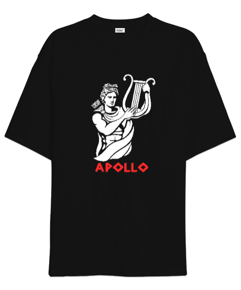 Tisho - Apollo - Kehanet - Güzellik - Gençlik - Işığın Mitolojik Tanrısı Siyah Oversize Unisex Tişört