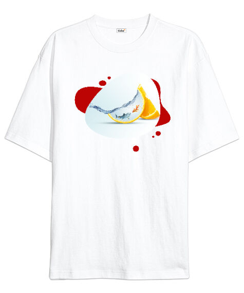 Tisho - Aquarium - Akvaryum - Beyaz Oversize Unisex Tişört
