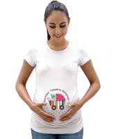 araba bebek Beyaz Kadın Hamile Tişört - Tisho