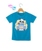 Araba süren sevimli panda Turkuaz Çocuk Unisex - Tisho