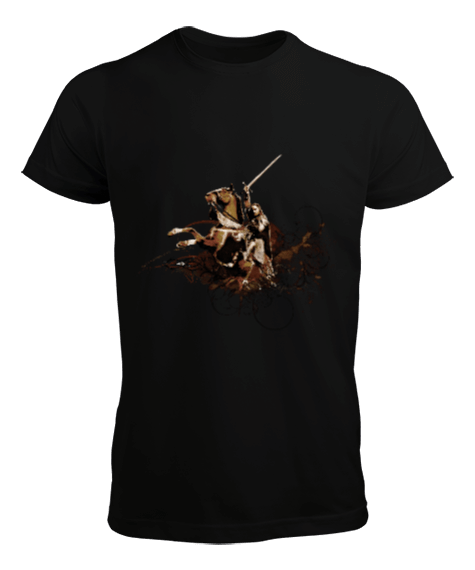 Tisho - Aragorn At Üstünde Yüzüklerin Efendisi Baskılı Siyah Erkek Tişört