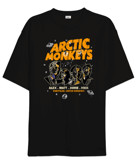 Tisho - Arctic Monkeys Rock Music Essential Baskılı Oversize Unisex Tişört