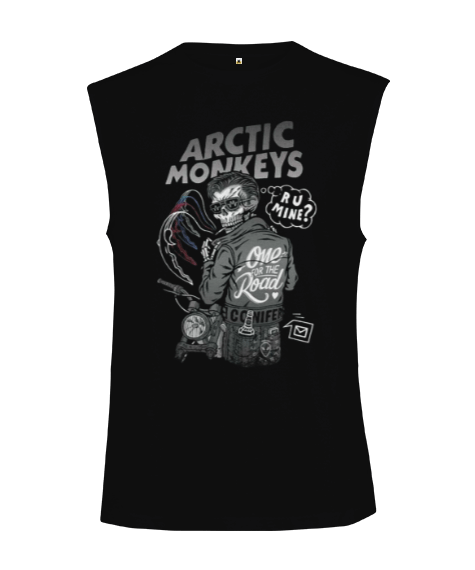 Tisho - Arctic Monkeys Rock Tasarım Baskılı Kesik Kol Unisex Tişört