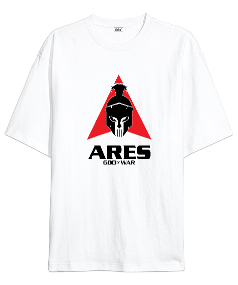 Tisho - Ares - God Of War - Savaş Tanrısı Beyaz Oversize Unisex Tişört