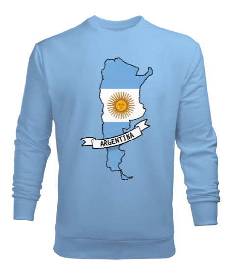 Tisho - Arjantin Argentina World Cup Buz Mavisi Erkek Sweatshirt