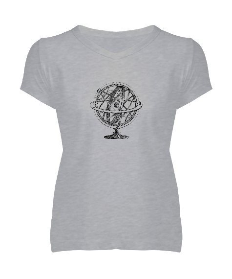 Tisho - Armillary Sphere Kadın V Yaka Tişört