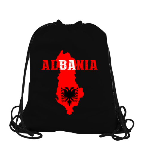 Tisho - Arnavutluk,albania,Arnavutluk Bayrağı,Arnavutluk haritası. Siyah Büzgülü Spor Çanta