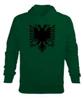 Arnavutluk,albania,Arnavutluk Bayrağı,Arnavutluk logosu,albania flag. Çimen Yeşili Erkek Kapüşonlu Hoodie Sweatshirt - Tisho