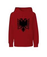 Arnavutluk,albania,Arnavutluk Bayrağı,Arnavutluk logosu,albania flag. Kırmızı Çocuk Unisex Hoodie Kapüşonlu - Tisho