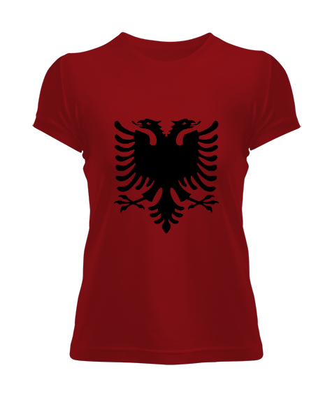 Tisho - Arnavutluk,albania,Arnavutluk Bayrağı,Arnavutluk logosu,albania flag. Kırmızı Kadın Tişört