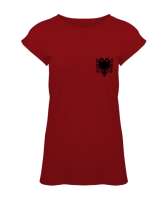 Arnavutluk,albania,Arnavutluk Bayrağı,Arnavutluk logosu,albania flag. Kırmızı Kadın Tunik - Tisho