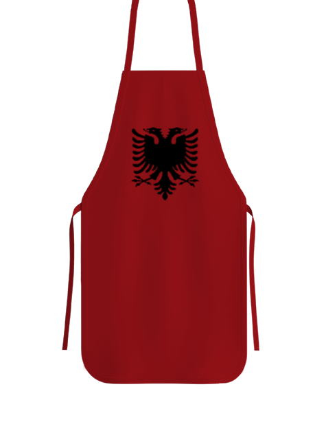 Tisho - Arnavutluk,albania,Arnavutluk Bayrağı,Arnavutluk logosu,albania flag. Kırmızı Mutfak Önlüğü