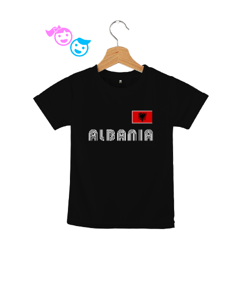 Tisho - Arnavutluk,albania,Arnavutluk Bayrağı,Arnavutluk logosu,albania flag. Siyah Çocuk Unisex