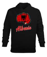 Arnavutluk,albania,Arnavutluk Bayrağı,Arnavutluk logosu,albania flag. Siyah Erkek Kapüşonlu Hoodie Sweatshirt - Tisho