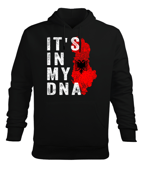 Tisho - Arnavutluk,albania,Arnavutluk Bayrağı,Arnavutluk logosu,albania flag. Siyah Erkek Kapüşonlu Hoodie Sweatshirt