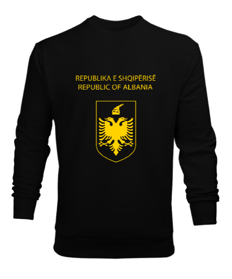 Tisho - Arnavutluk,albania,Arnavutluk Bayrağı,Arnavutluk logosu,albania flag. Siyah Erkek Sweatshirt